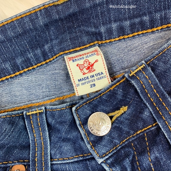 True Religion Sz. 29 “Joey” Jeans Bell Flare Leg Button Flap Pocket Authentic! - Picture 3 of 8